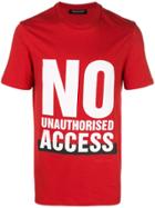 Neil Barrett No Unauthorised Access T-shirt - Red