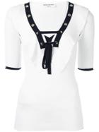 Sonia Rykiel Laced Eyelet Top - White