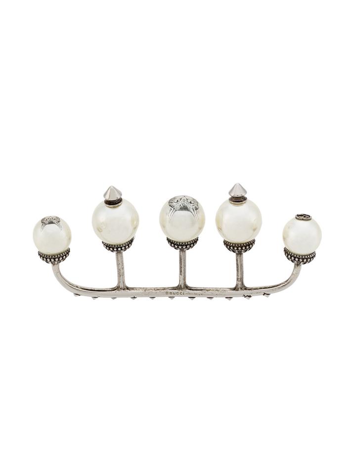 Gucci Interlaced Finger Ring - Metallic