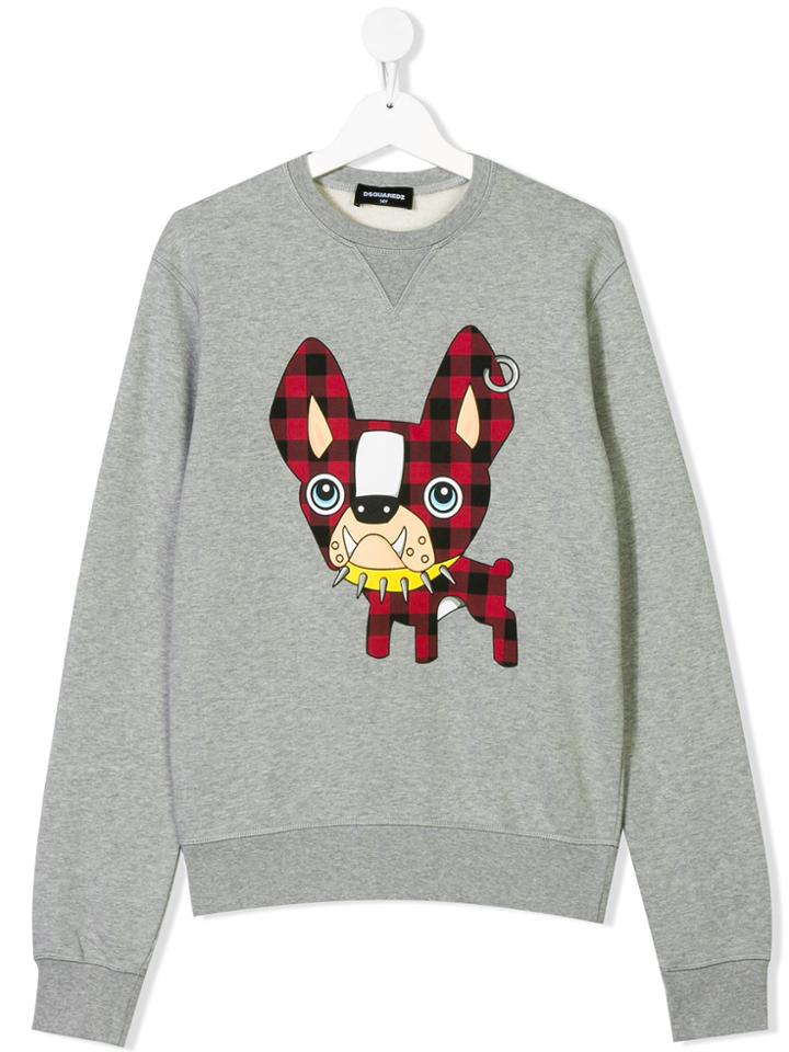 Dsquared2 Kids Teen Dog Patch Sweatshirt - Grey