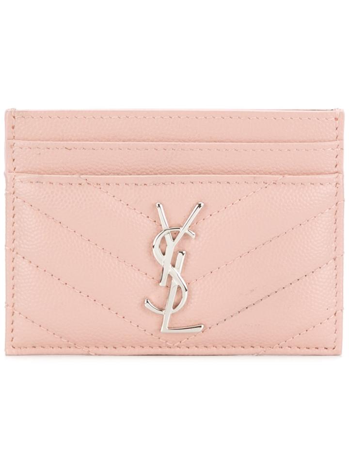 Saint Laurent Loulou Credit Card Case - Pink & Purple