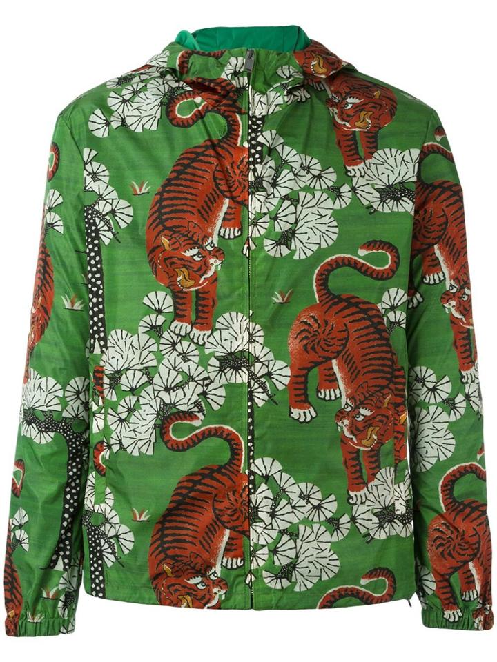 Gucci Bengal Print Hooded Jacket - Green
