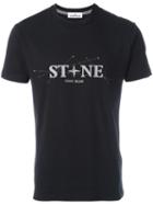 Stone Island Logo Print T-shirt, Men's, Size: Large, Black, Cotton