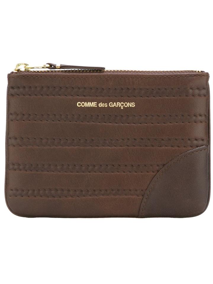 Comme Des Garçons Wallet Stitched Coin Purse - Brown
