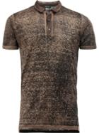 Avant Toi Distressed Knit Polo Shirt, Men's, Size: Xxl, Green, Linen/flax