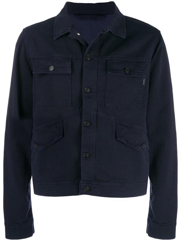 Ps Paul Smith Denim Shirt Panel Jacket - Blue