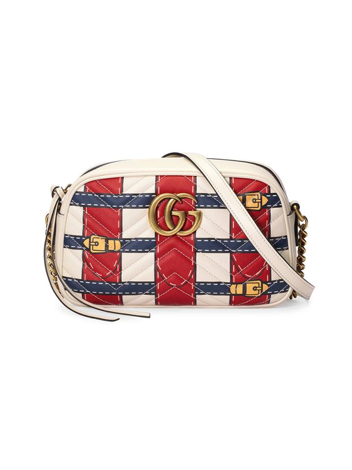 Gucci Gg Marmont Trompe L'oeil Shoulder Bag - Red