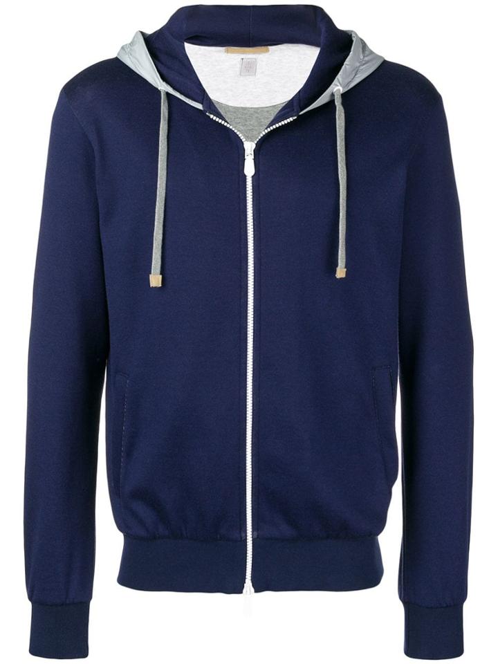Eleventy Hooded Zip-up Jacket - Blue