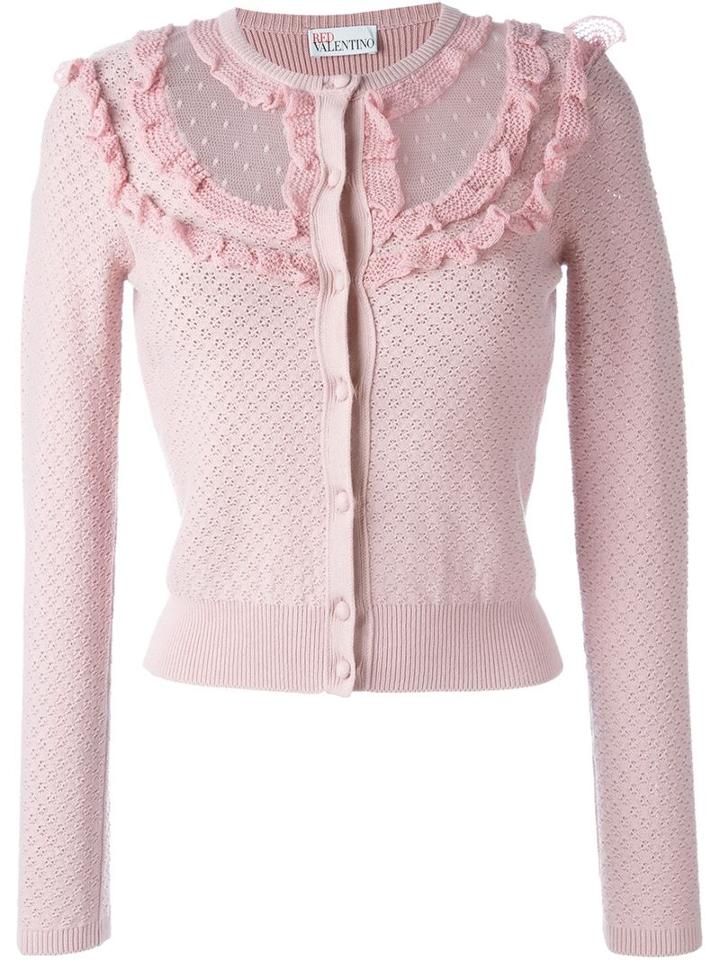 Red Valentino Frill Crochet Cardigan