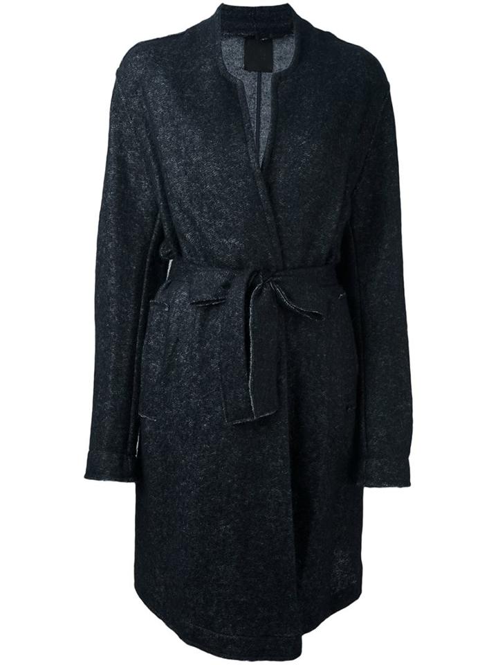 Lost & Found Ria Dunn Belted Deconstructed Coat, Women's, Size: Medium, Black, Cotton/polyamide/modal/wool