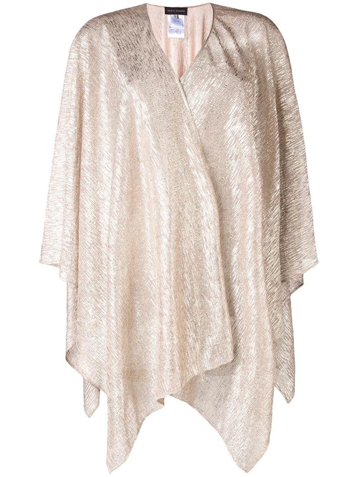 Talbot Runhof Draped Metallic Poncho - Nude & Neutrals