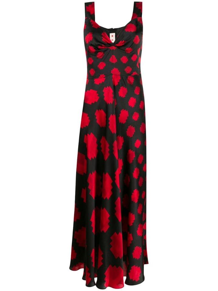 Marni Geometric Print Flared Dress - Black