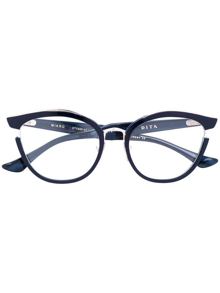 Dita Eyewear Mikro Butterfly Frame Glasses - Blue