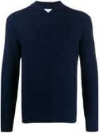 Salvatore Ferragamo Wrap-effect Neck Knitted Jumper - Blue