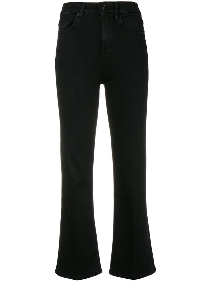 7 For All Mankind Cropped Bootcut Jeans - Black