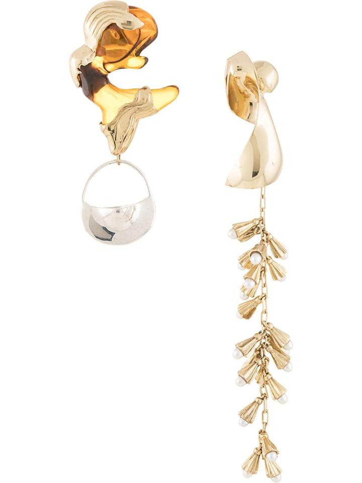 Ellery Dropped Tassels Earrings - Gold