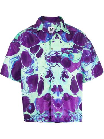 Domenico Formichetti Rorshach Marbled Paint Shirt - Green