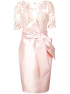 Badgley Mischka Lace Panelled Dress - Pink