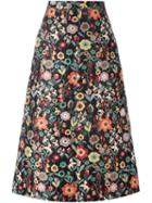Red Valentino Floral Print Skirt, Women's, Size: 40, Polyester
