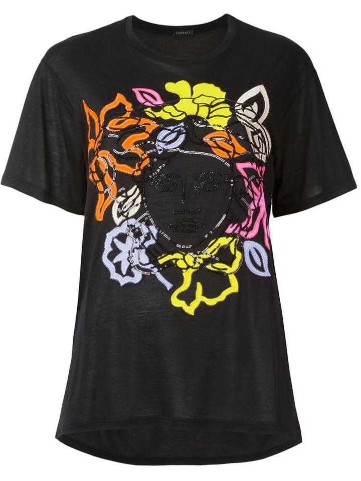 Versace Medusa T-shirt, Women's, Size: 36, Black, Viscose/silk