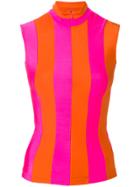 Issey Miyake Vintage Striped Turtleneck Tank - Pink & Purple