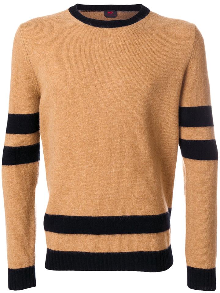 Mp Massimo Piombo Stripe Detail Sweater - Brown