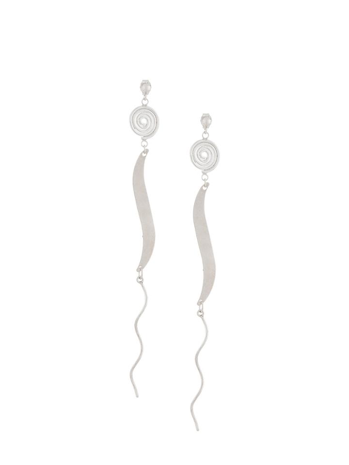 Petite Grand Espiral Wave Earrings - Metallic
