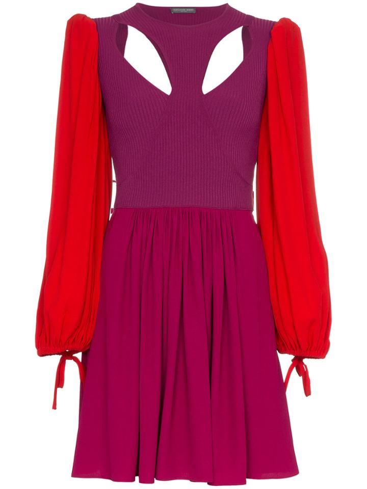Alexander Mcqueen Colourblock Mini Dress - Pink & Purple