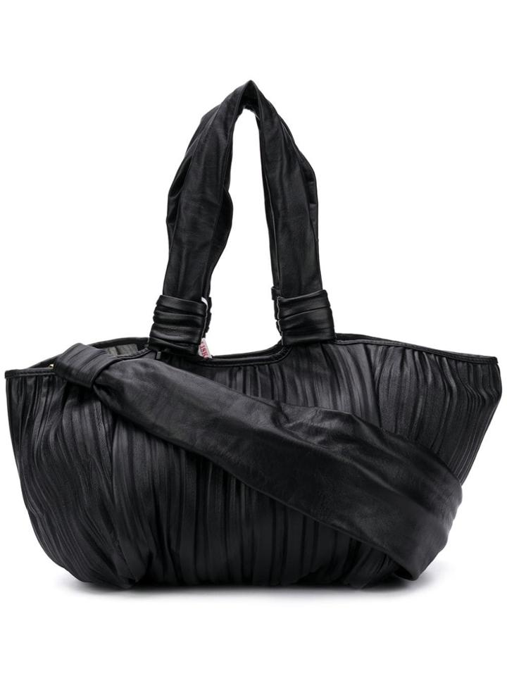 Max Mara Large Pleated Tote - Black
