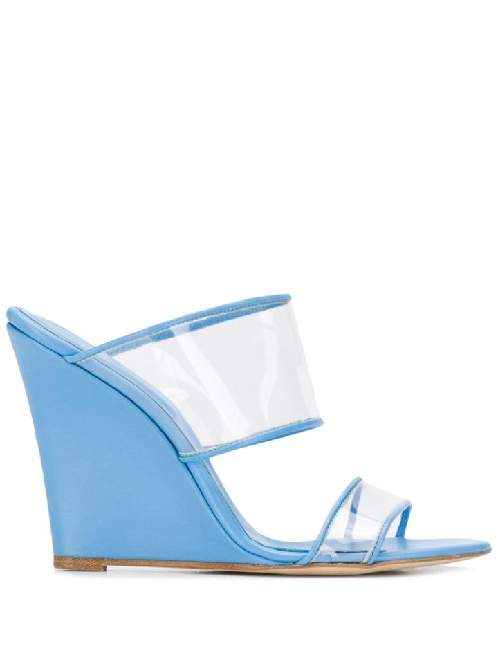 Paris Texas Wedge Heel Sandals - Blue