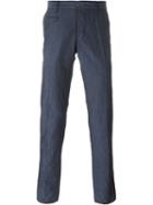 Incotex Jacquard Trousers, Men's, Size: 32, Blue, Linen/flax/cotton