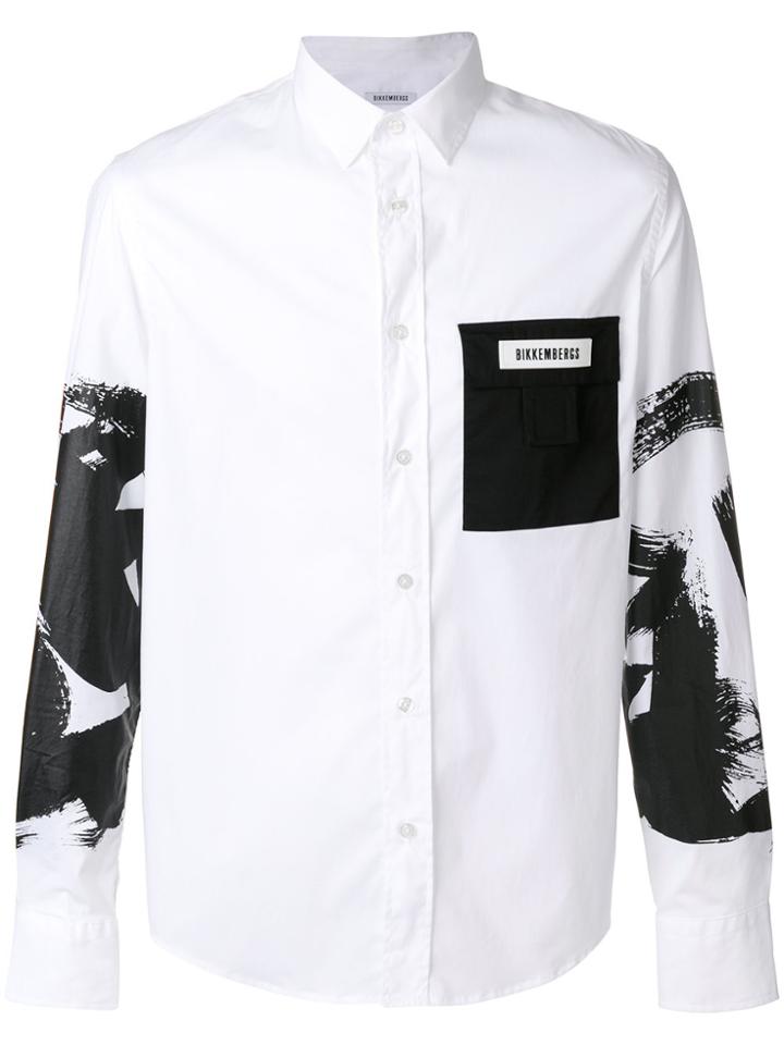 Dirk Bikkembergs Contrast Pocket Printed Shirt - White