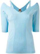 I'm Isola Marras Cut-out Detail Knitted Blouse, Women's, Size: Medium, Blue, Viscose/polyester