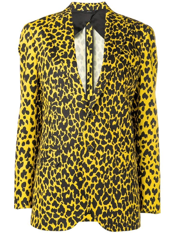 R13 Leopard Print Blazer - Yellow