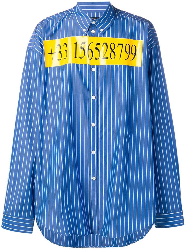 Balenciaga Hotline Number Shirt - Blue