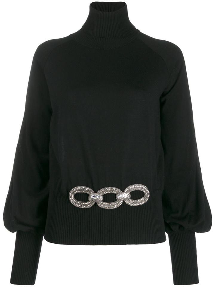 Antonio Berardi Embellished Balloon Sleeve Jumper - Black