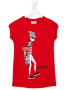 Moschino Kids Girl Print T-shirt Dress, Size: 4 Yrs, Red