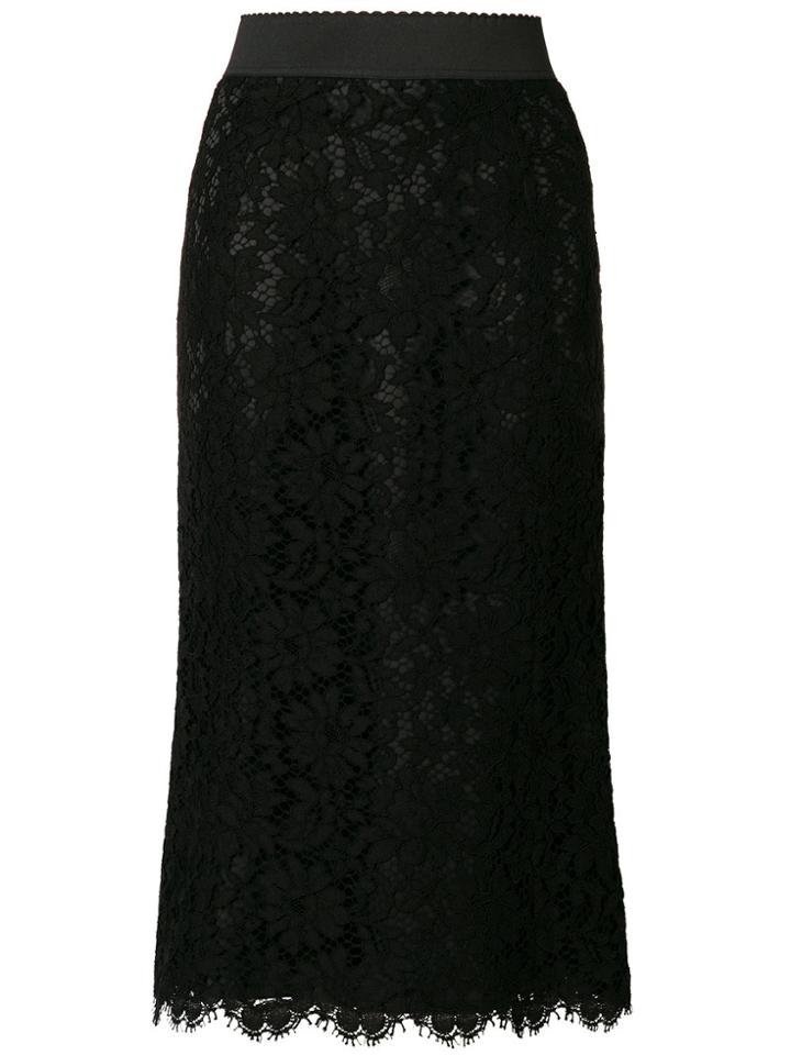 Dolce & Gabbana Lace Overlay Skirt - Black