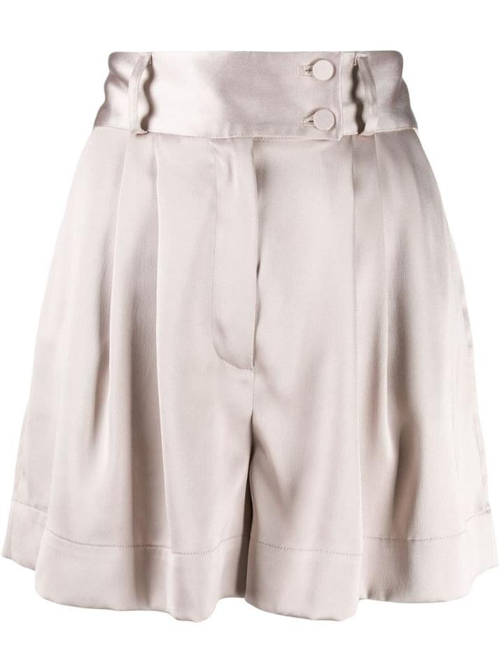 Styland Pleated Wide-leg Shorts - Neutrals