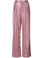 Nellie Partow Metallic Wide Leg Trousers - Pink & Purple