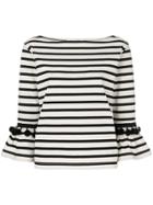 Marc Jacobs Striped Bell Sleeve Top - Black