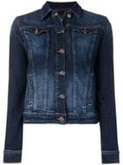 Emporio Armani Cropped Stonewashed Denim Jacket - Blue