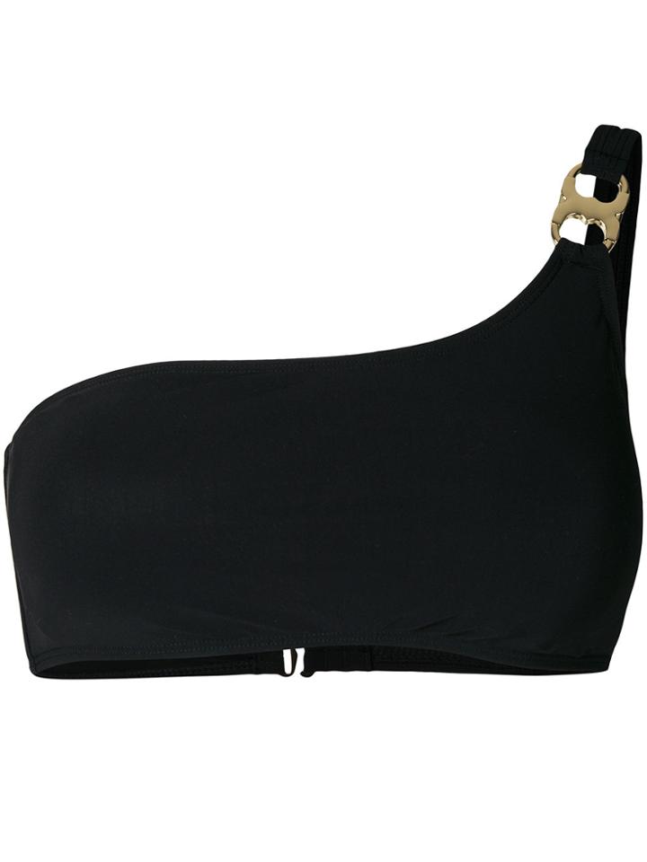 Tory Burch Gemini Link One-shoulder Bikini Top - Black