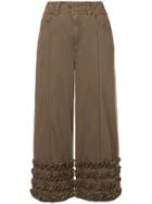 Cinq A Sept Frill Hem Culottes - Green