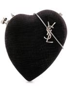 Saint Laurent Monogram Heart Shoulder Bag - Black
