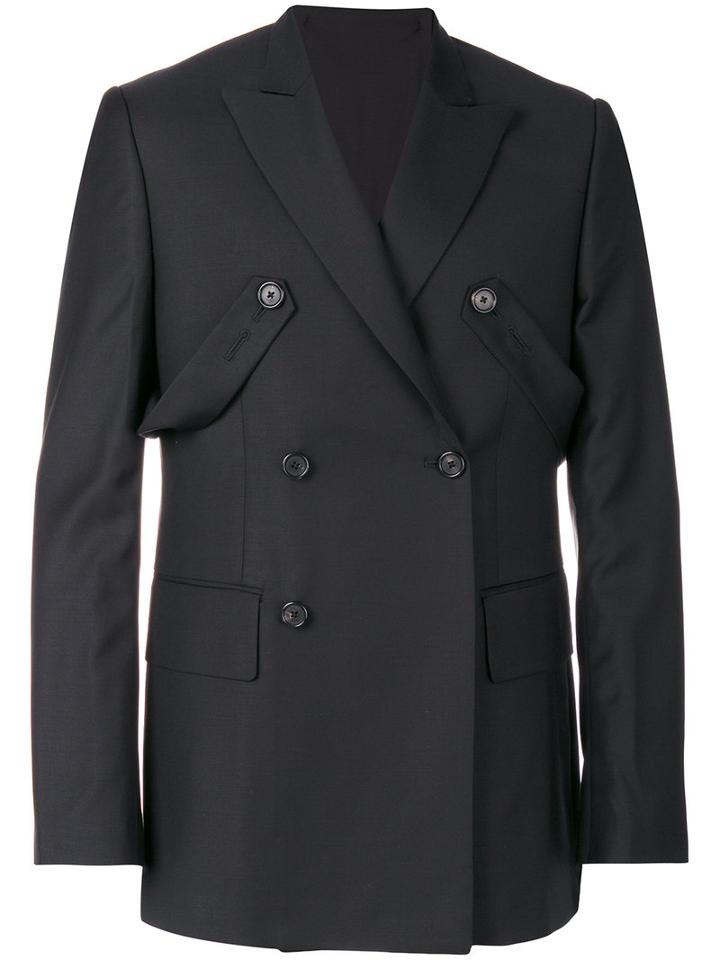 Delada - Double Breasted Strap Coat - Men - Wool - 46, Black, Wool