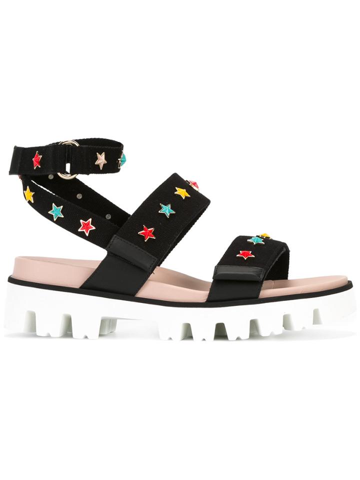 Red Valentino Star Charm Sandals - Black