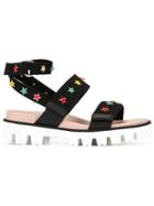 Red Valentino Star Charm Sandals - Black