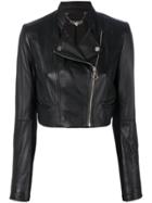Twin-set Cropped Biker Jacket - Black