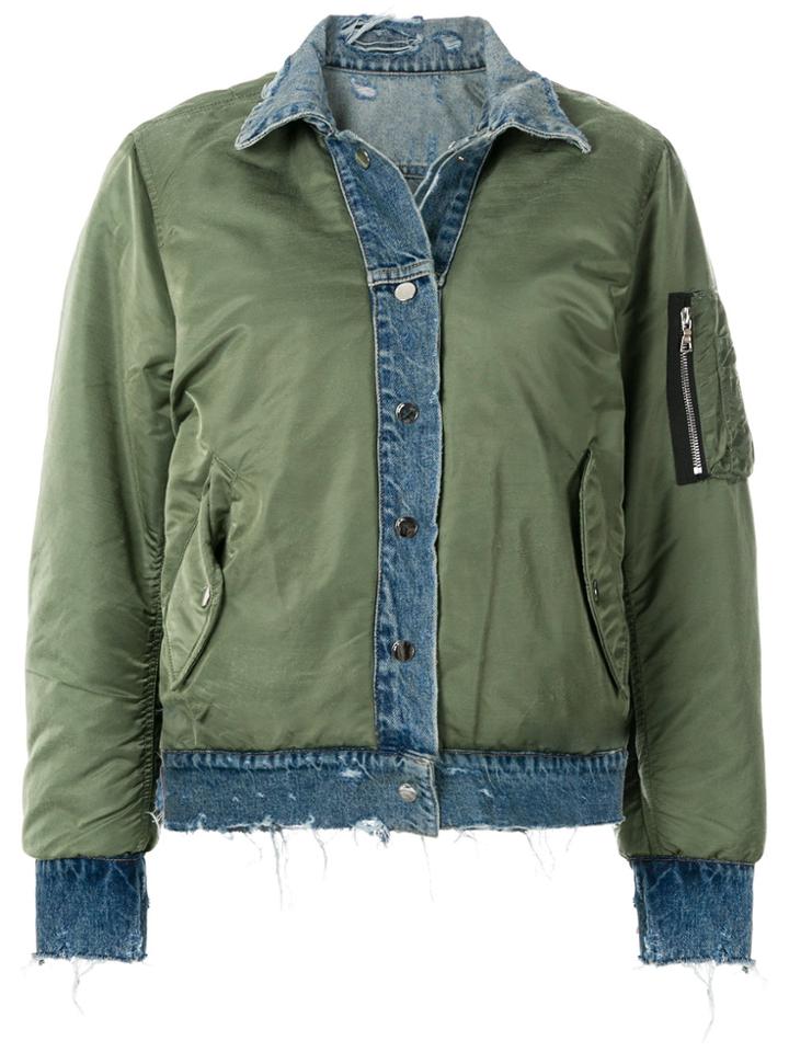 Amiri Layered Flight Denim Jacket - Green